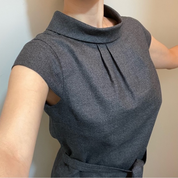 COPY - Brooks Brothers Wool dress sheath collared midi grey size 2 NWT - Picture 2 of 15